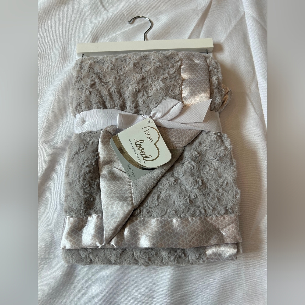 New born loved Polyester grey baby blanket super soft